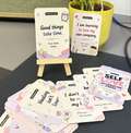 Self Love Affirmation Pocket Cards with Wooden Stand | Set of 17 Cute Positive Quote Cards | Aesthetic Desk Decor & Mental Wellness Gift | Smooth Matte Finish