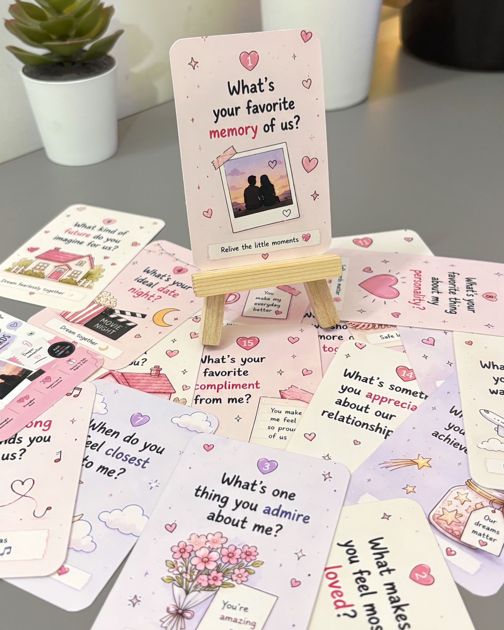Love & Relationship Conversation Cards - Free Stand