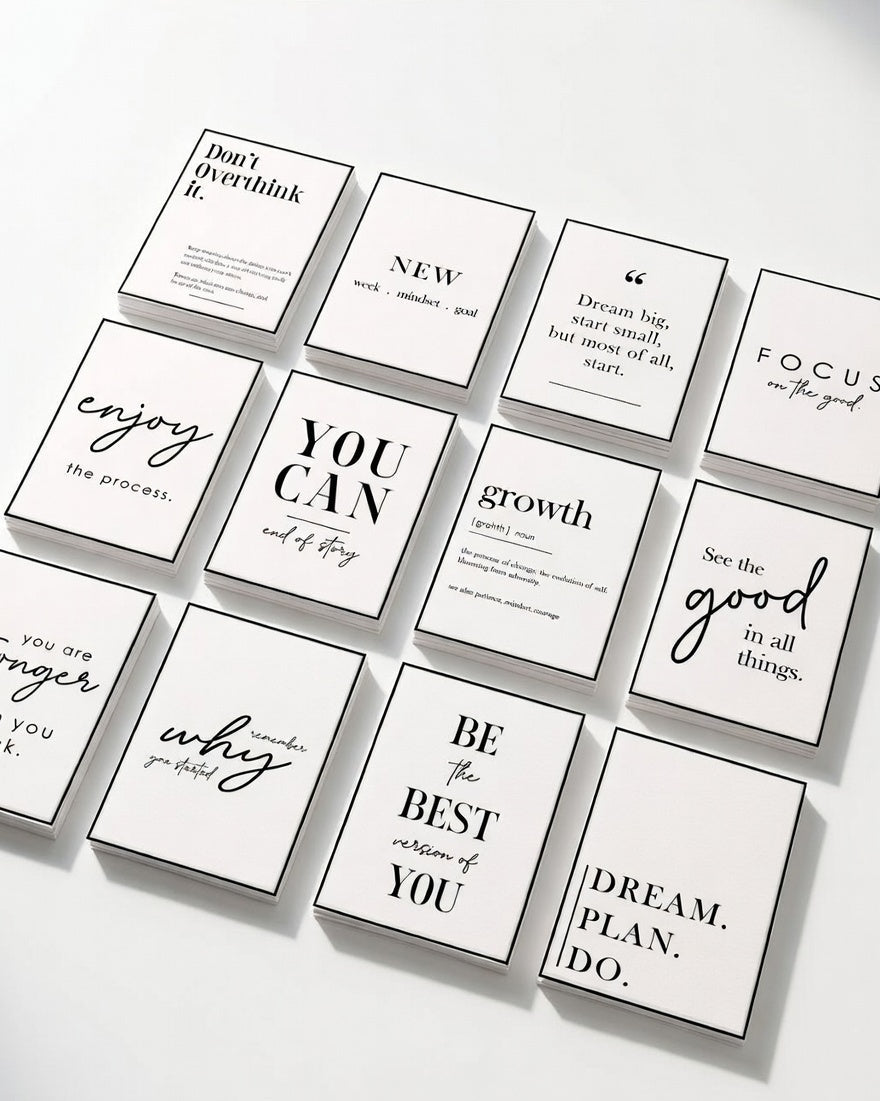 Motivational Affirmation Pocket Deck – 12 Inspirational Prints