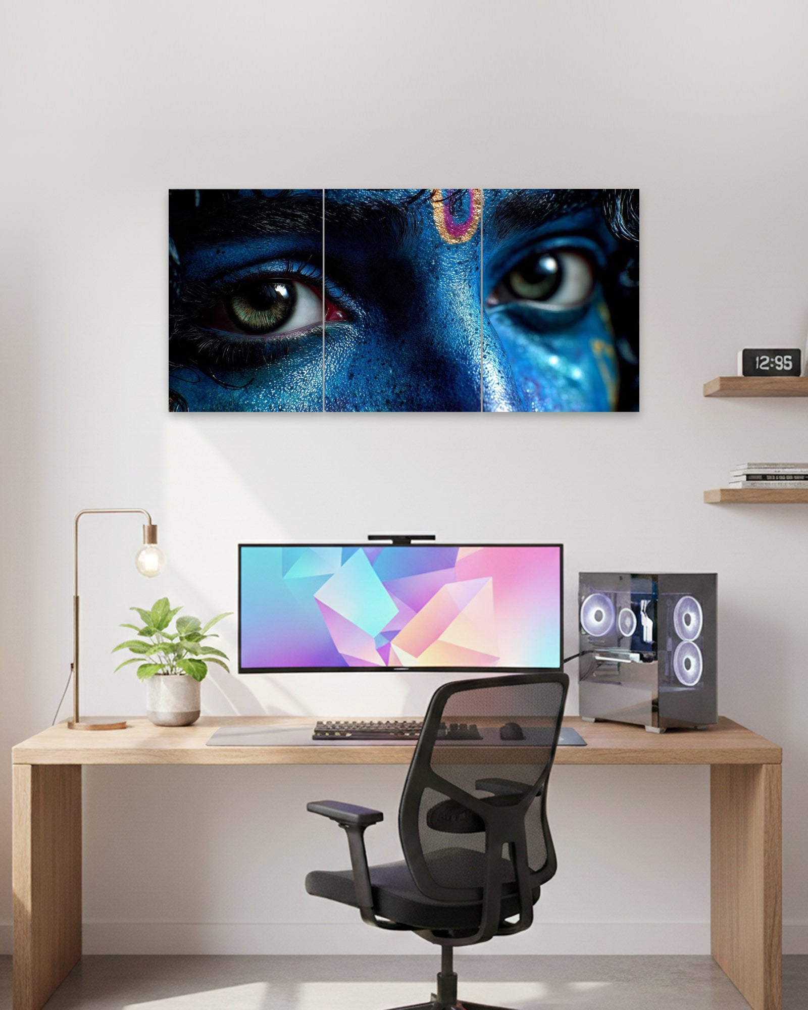 The Divine Eyes | Krishna Split Wall Poster | 3 Piece Set