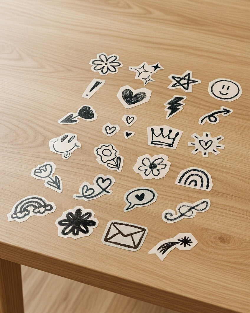 Marker Doodle Sticker | Set of 24