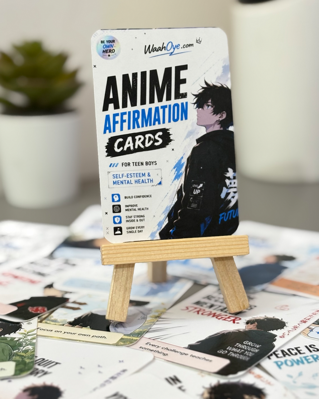 Anime Affirmation Cards for Teen Boys- Self-Esteem & Mental Health