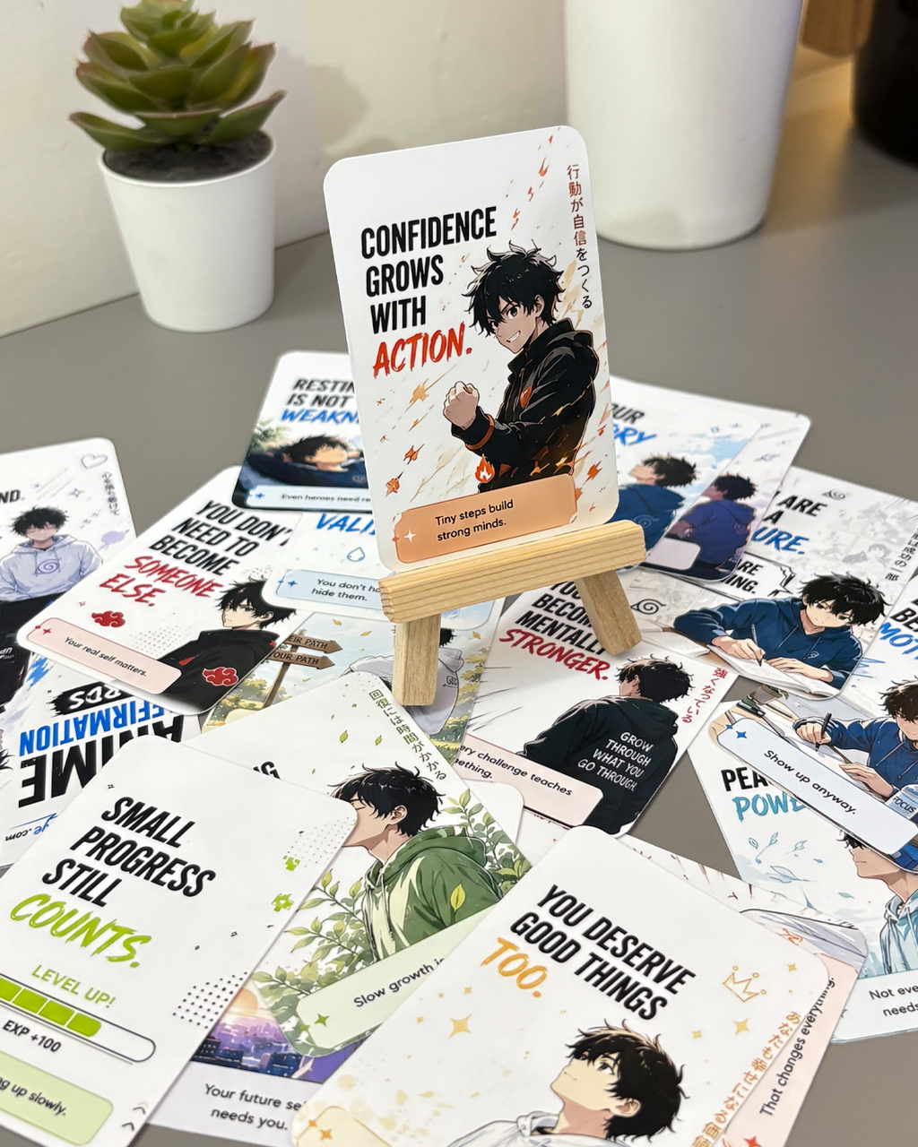 Anime Affirmation Cards for Teen Boys- Self-Esteem & Mental Health