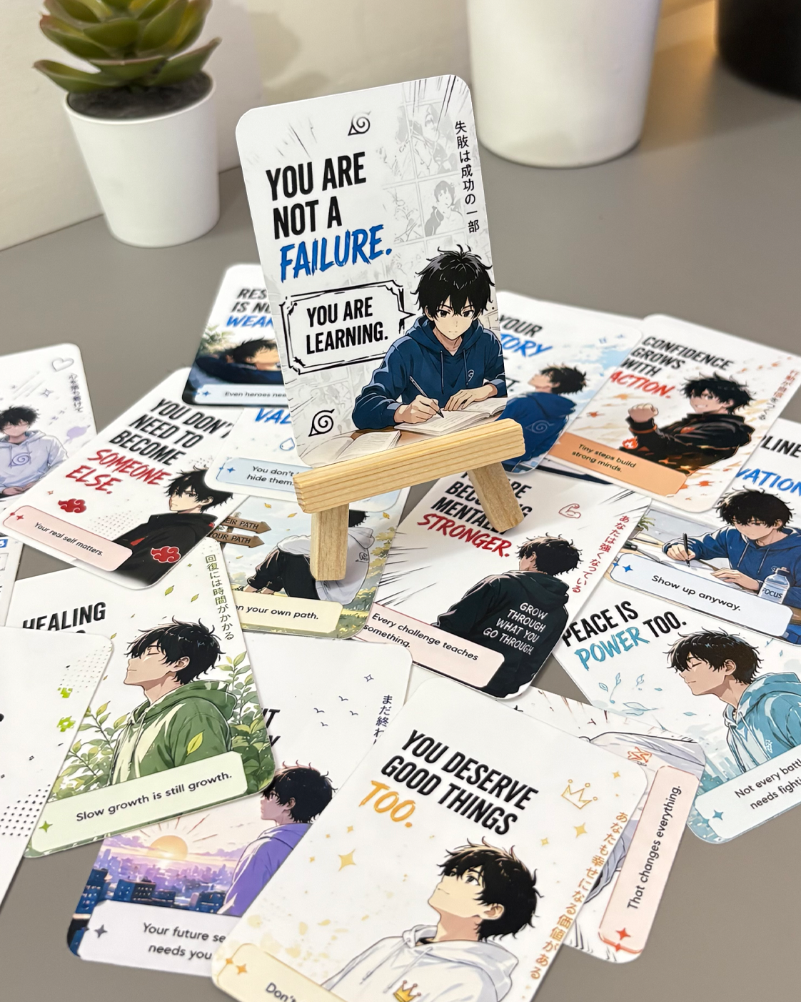 Anime Affirmation Cards for Teen Boys- Self-Esteem & Mental Health