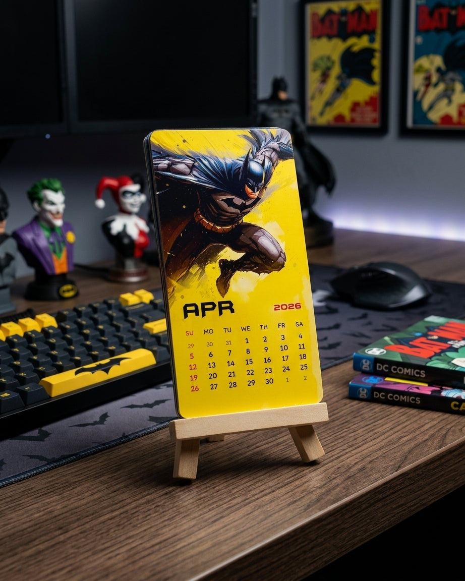 Super Hero Batman Mini Desk Calendar 2026