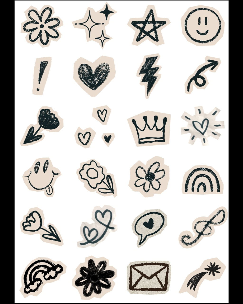 Marker Doodle Sticker | Set of 24