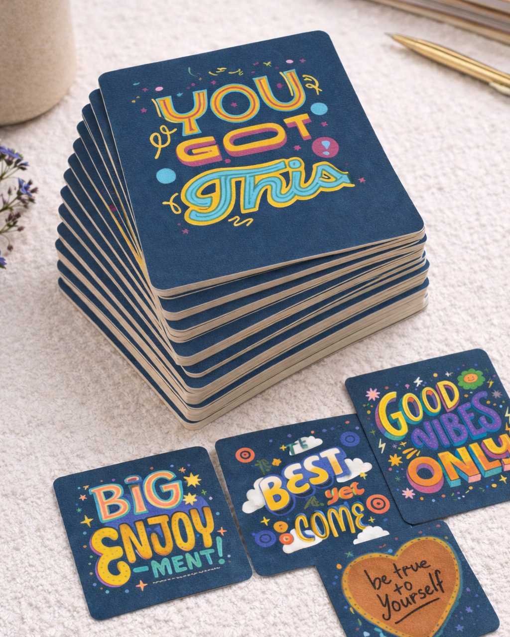 Good Vibes Only – 12 Affirmation Pocket Deck