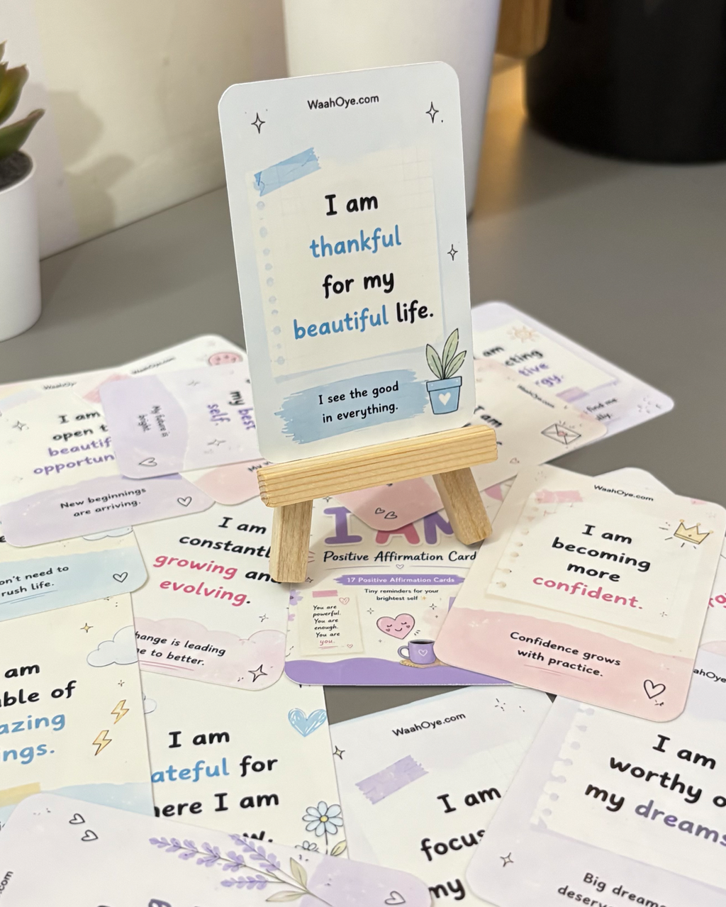 “I AM” Positive Affirmation Cards - Free Stand