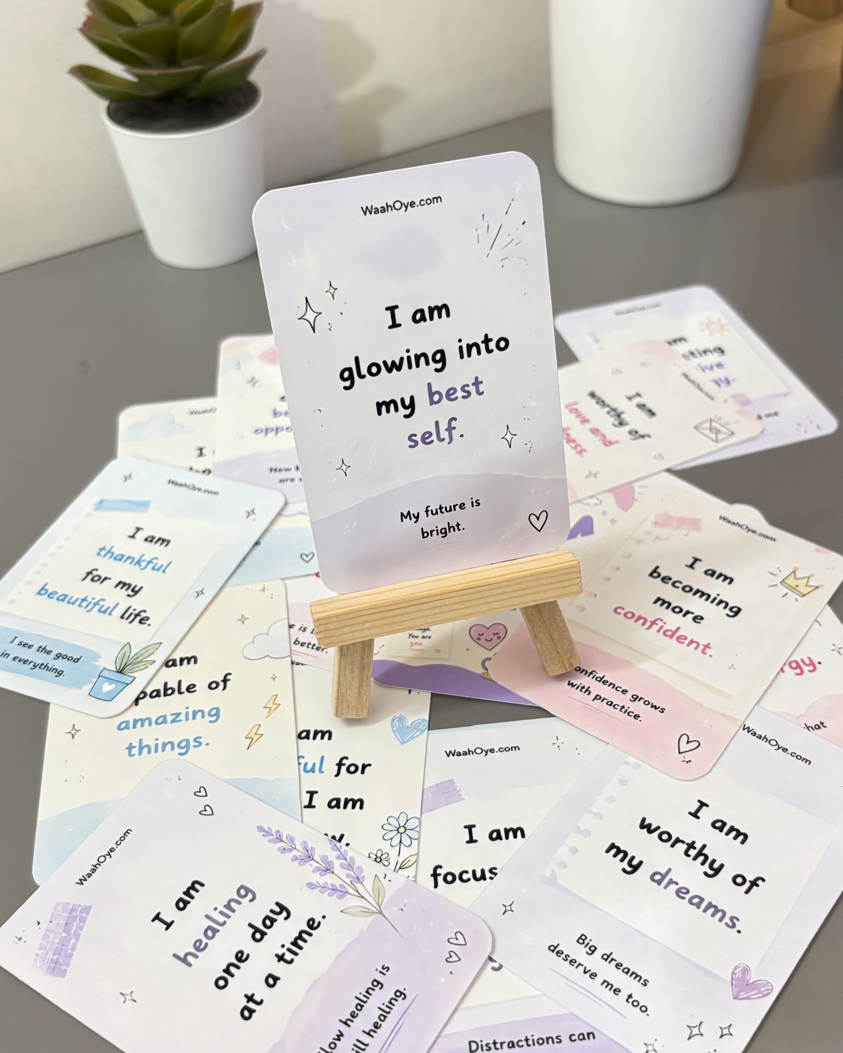 “I AM” Positive Affirmation Cards - Free Stand