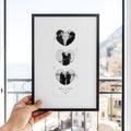 Personalised Couples Anniversary Gift, Heart Shape, Custom Photo Strip Print, Photo Collage Print, Photo Strip Gift, Gift for Him or Her