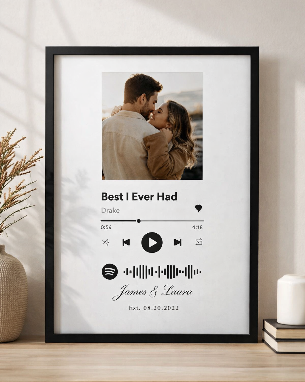 Personalized Spotify Song Photo Frame – Custom Music Memory Poster