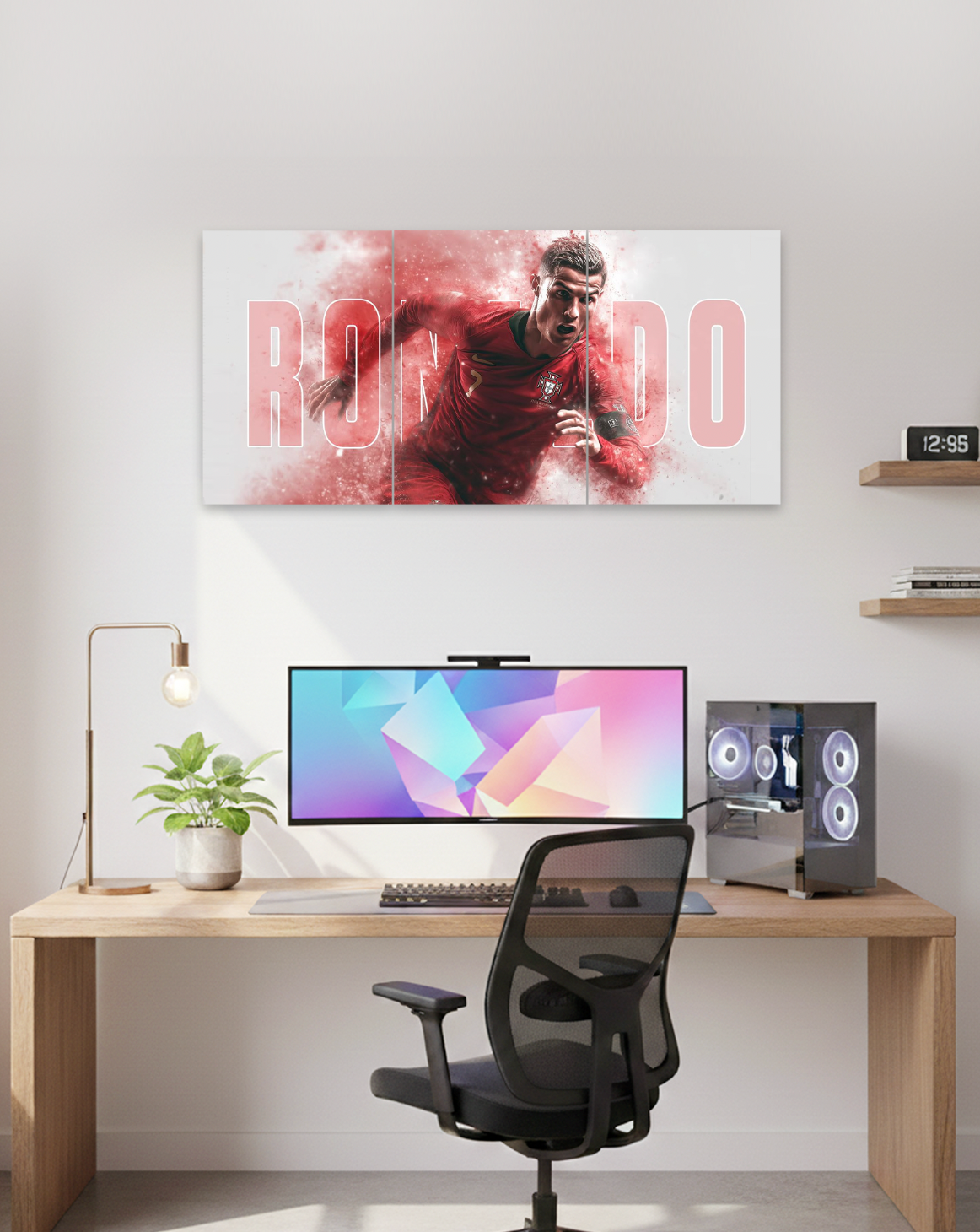 Red Dominance | Ronaldo Football Split Wall Poster | 3 Piece Set