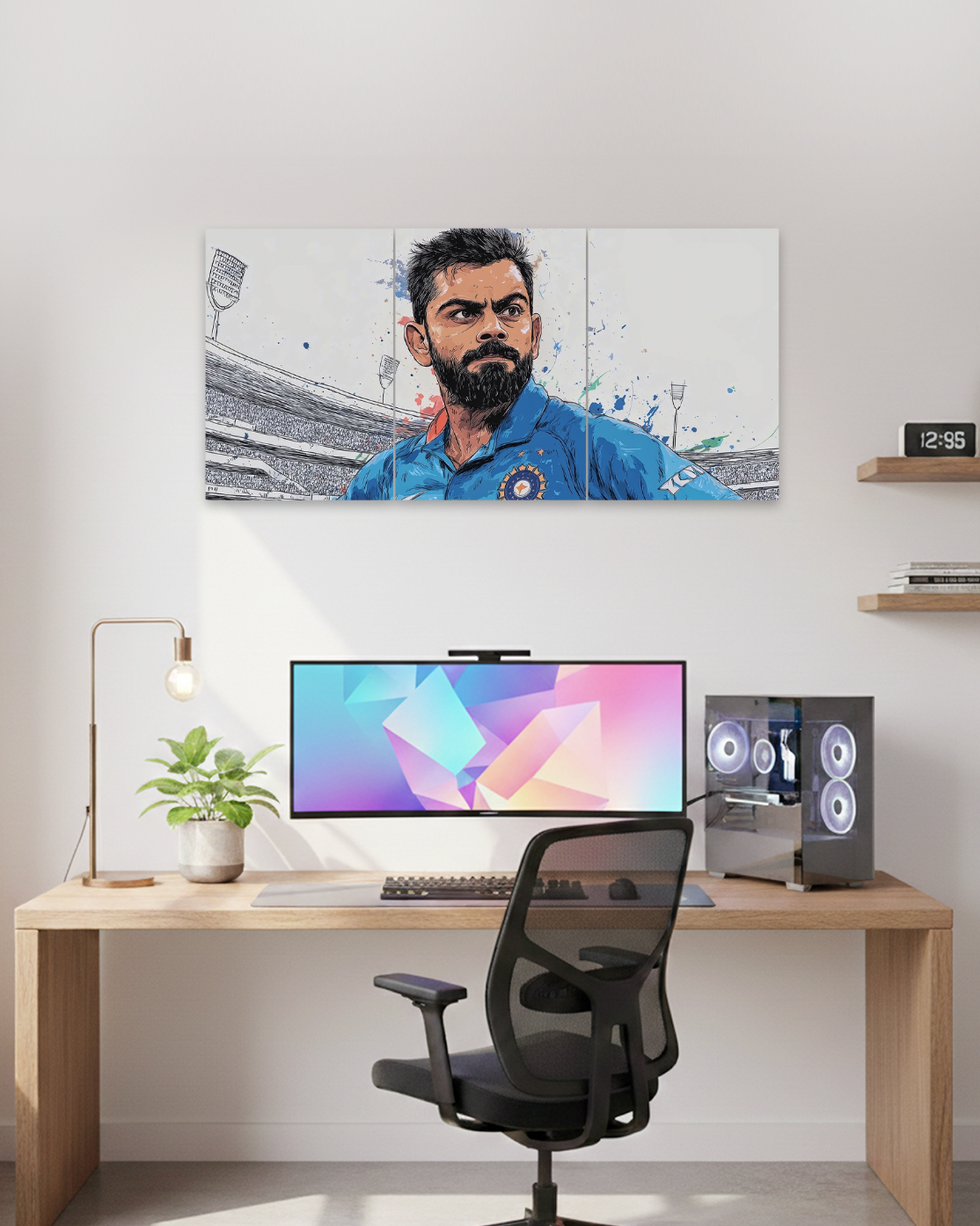 Run Machine | Virat Kohli Cricket Split Wall Poster | 3 Piece Set