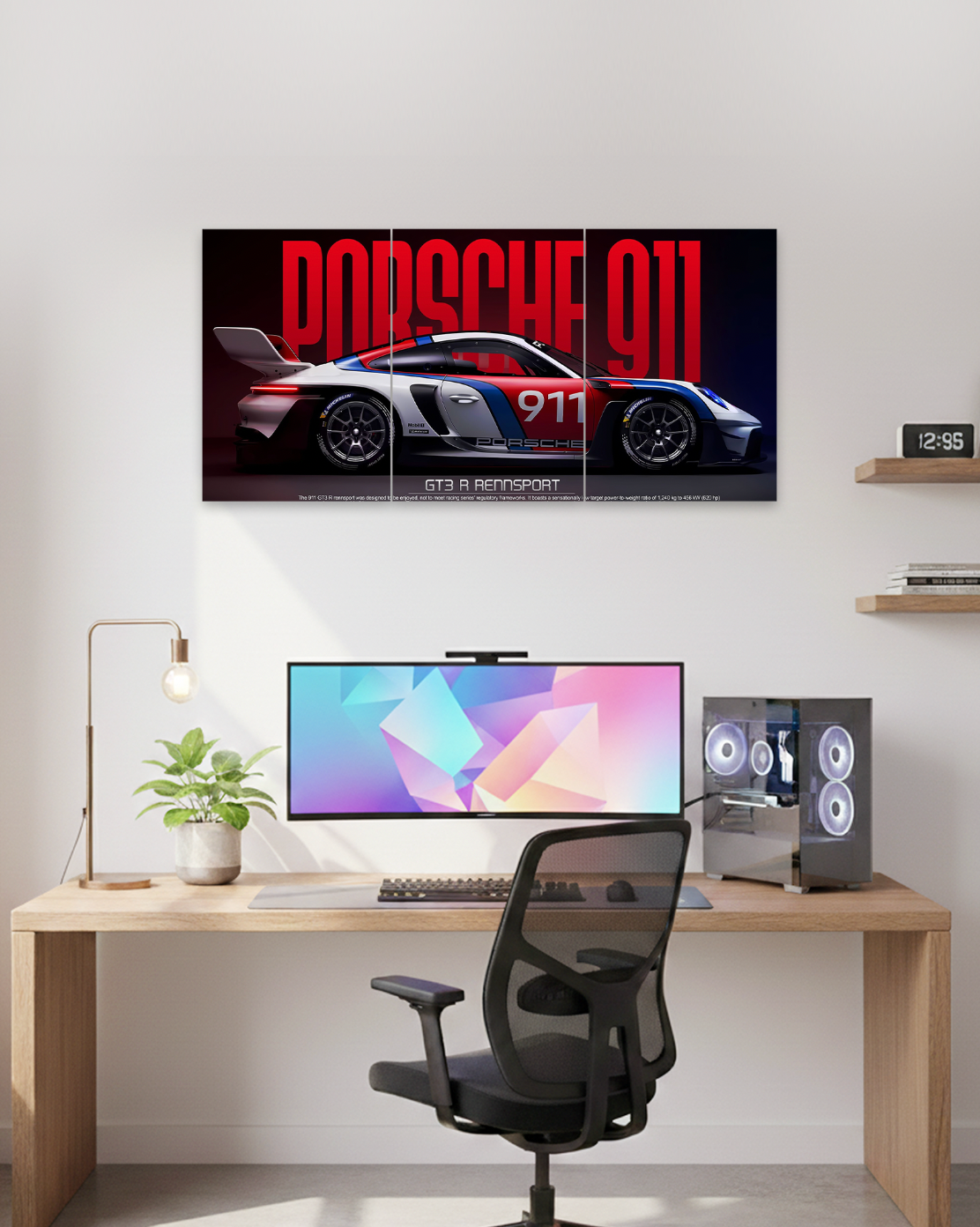 Porsche 911 GT3 | Motorsport Racing Split Wall Poster | 3 Piece Set