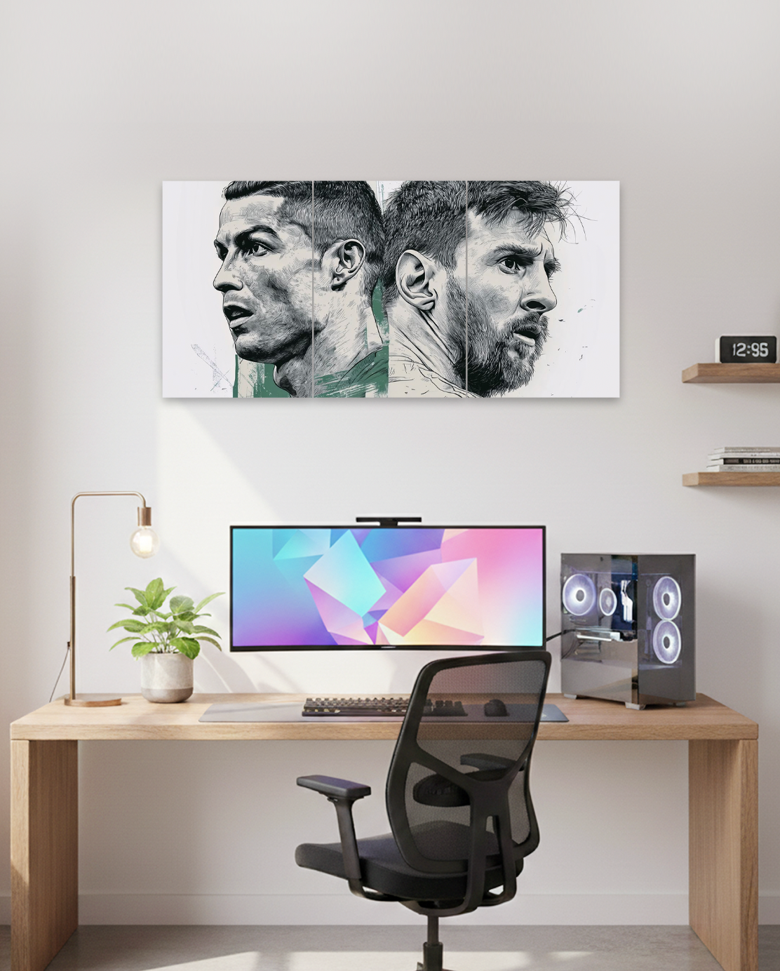 GOAT Rivalry | Ronaldo vs Messi Split Wall Poster | 3 Piece Set