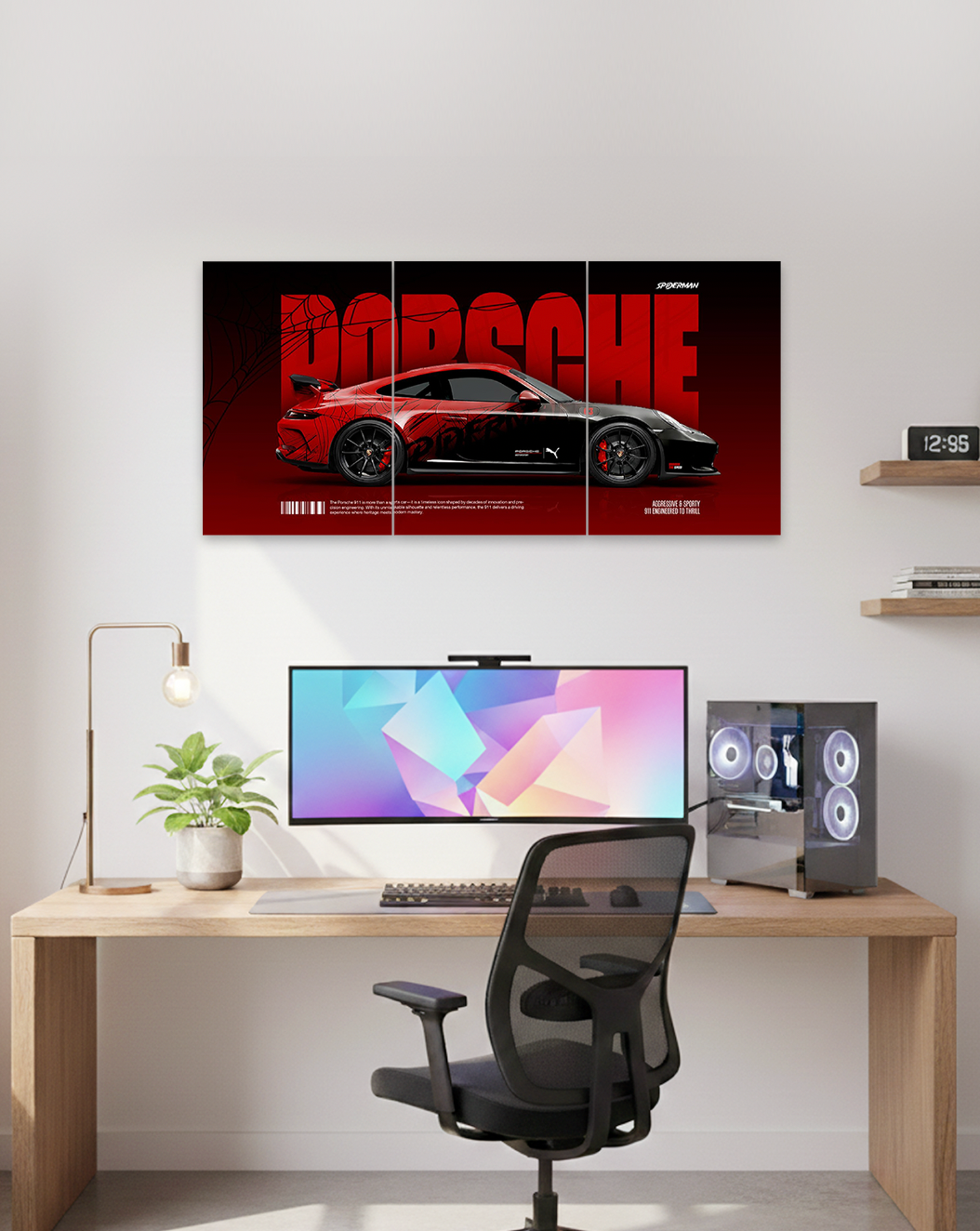 Spider Edition Porsche | Supercar Split Wall Poster | 3 Piece Set