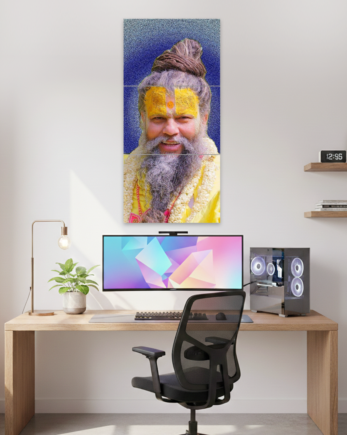 Divine Blessings | Premanand Govind Sharan Ji Maharaj Split Wall Poster | 3 Piece Set