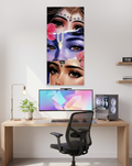 Divine Drishti | Radha Krishna Vertical Split Wall Poster | 3 Piece Set