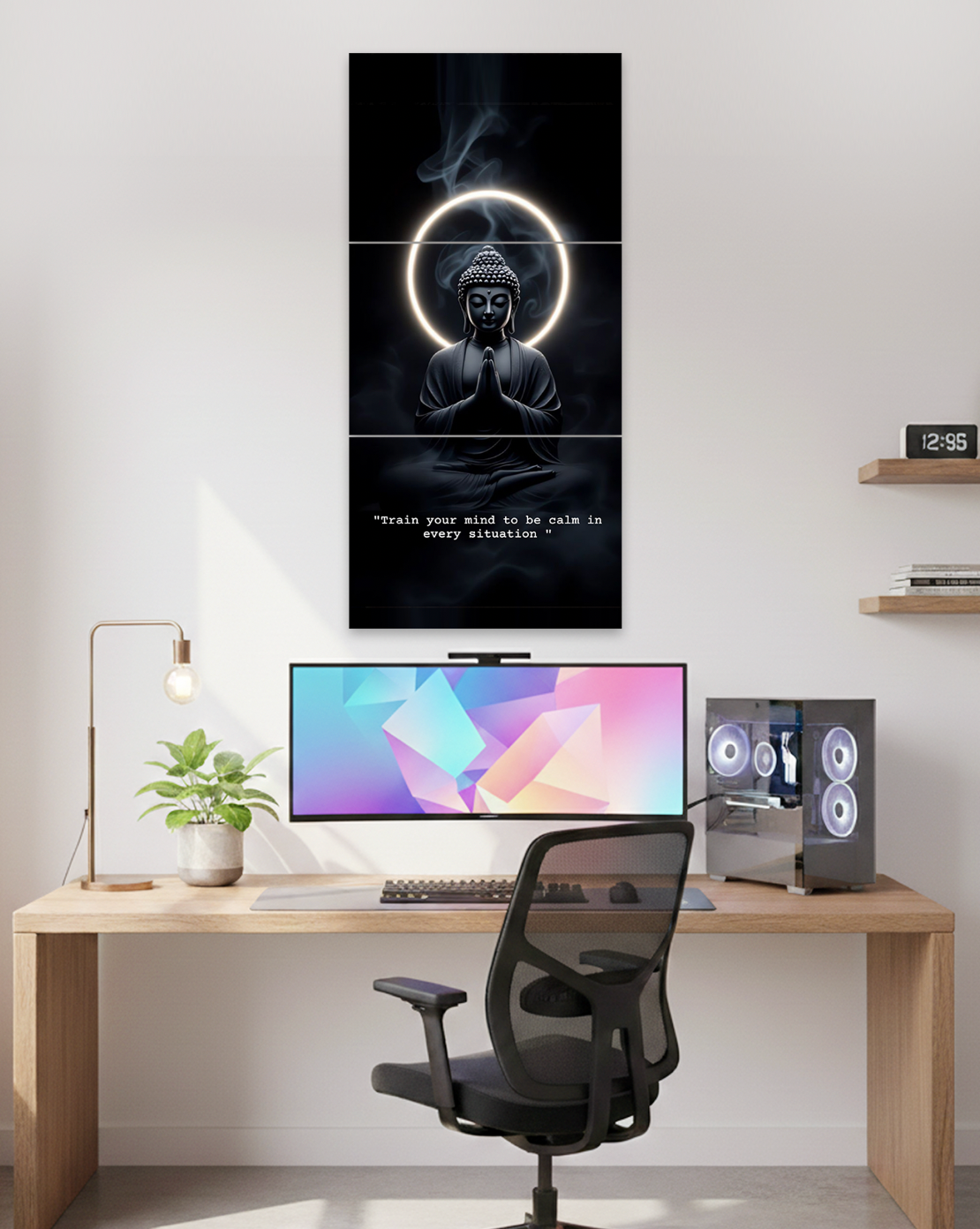 Inner Peace | Buddha Meditation Vertical Split Wall Poster | 3 Piece Set