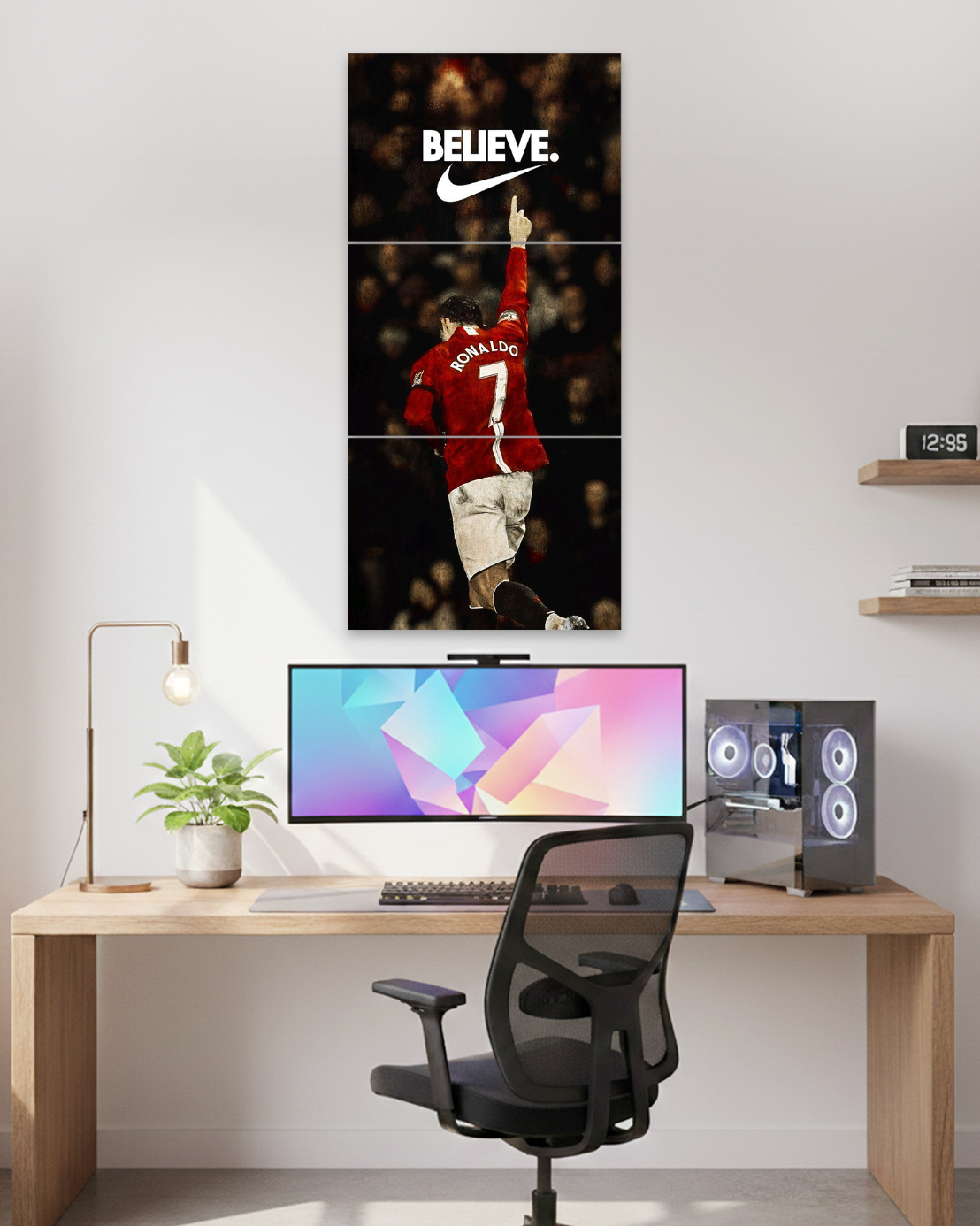 Believe | Cristiano Ronaldo Vertical Split Wall Poster | 3 Piece Set