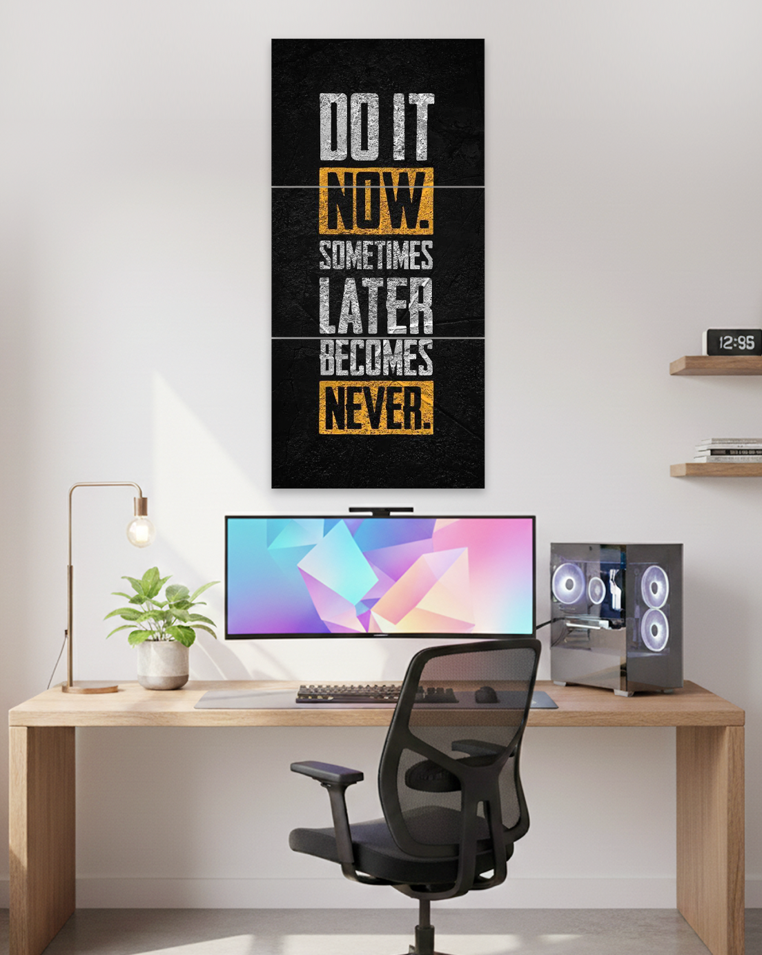 Do It Now | Motivation Quote Vertical Split Wall Poster | 3 Piece Set