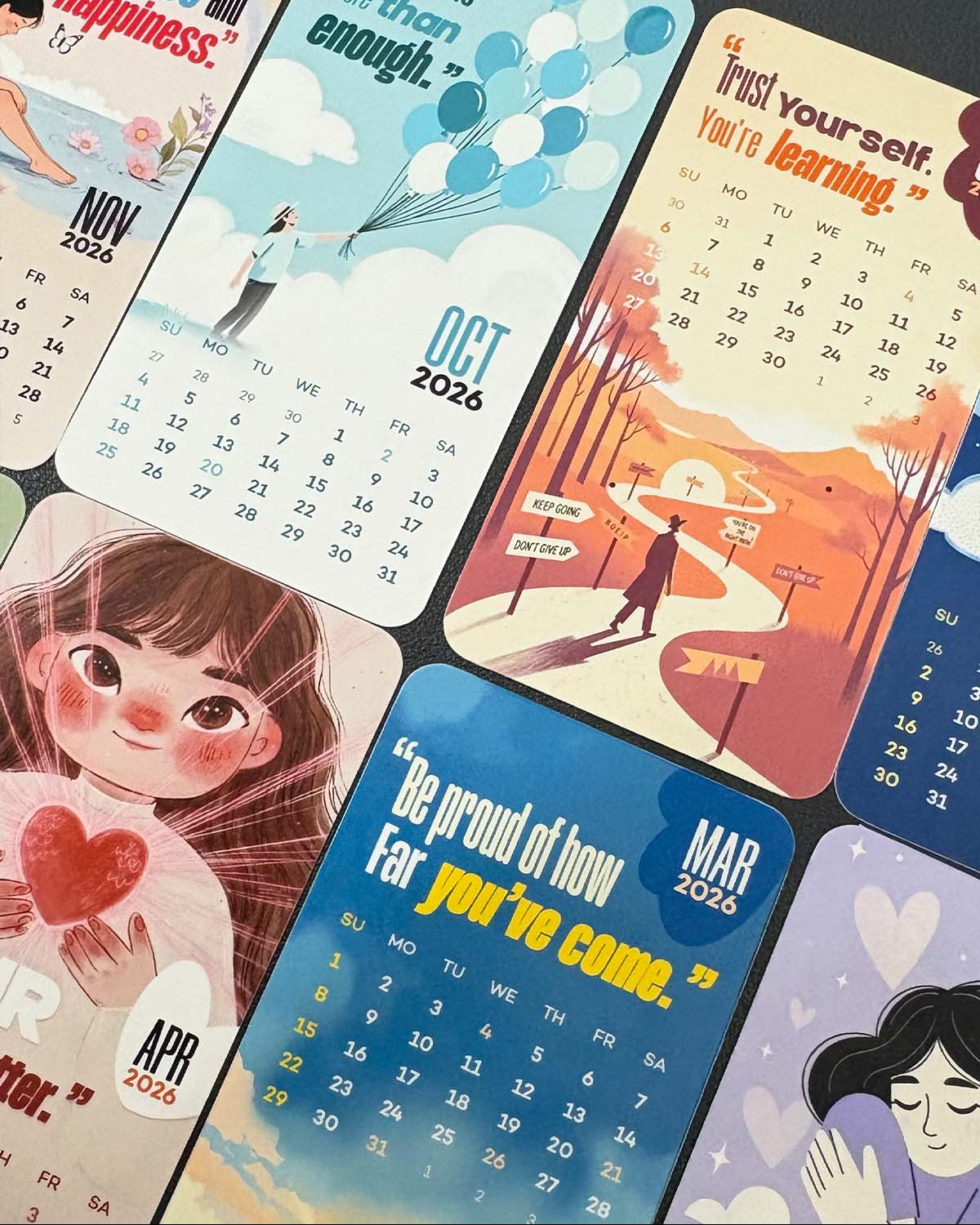 Self-Love & Positive Energy Mini Desk Calendar 2026