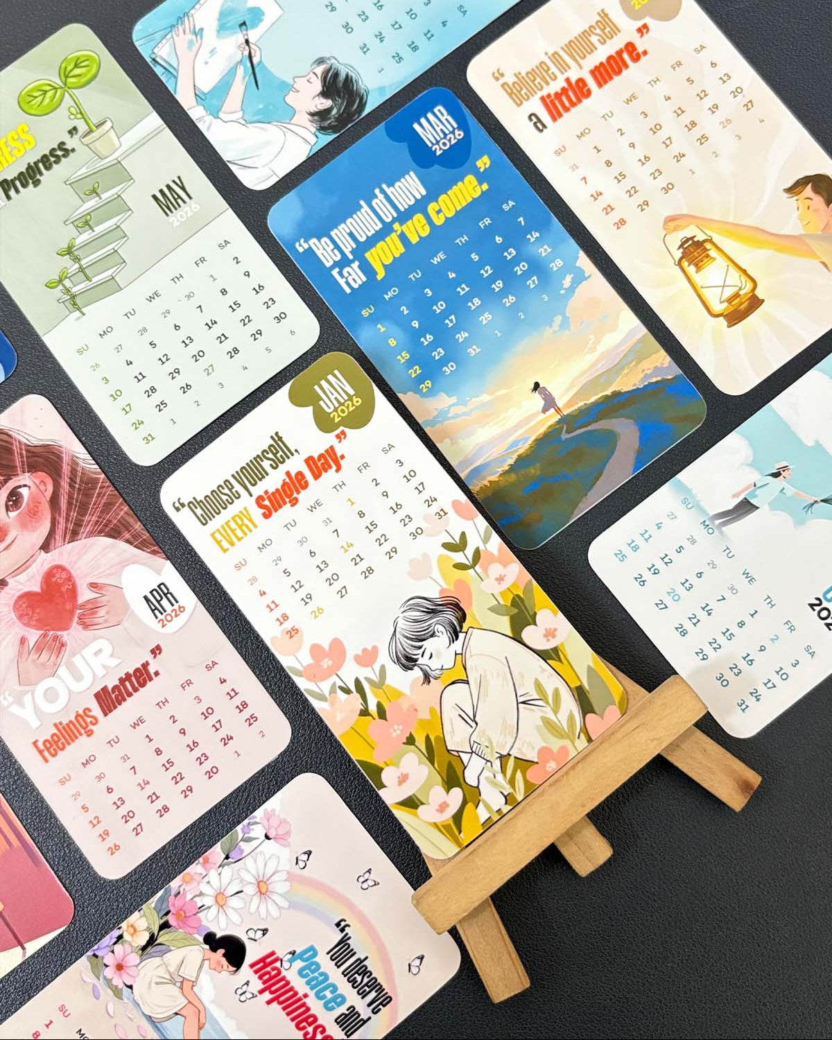 Self-Love & Positive Energy Mini Desk Calendar 2026