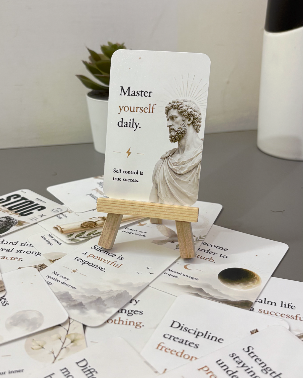 Stoic Wisdom Cards - Free Stand