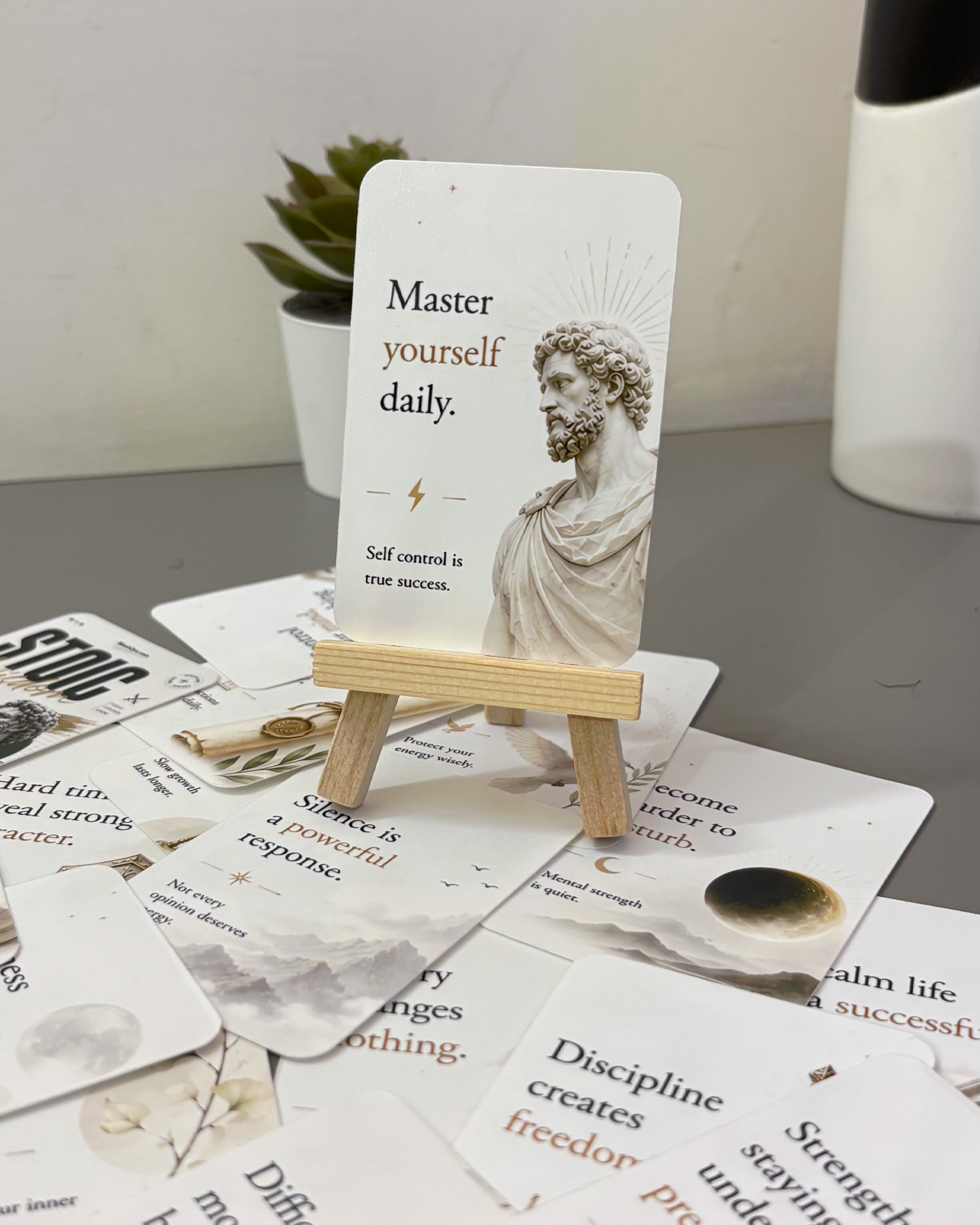 Stoic Wisdom Cards - Free Stand