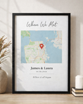 Where We Met Map Poster – Personalized Location Memory Frame