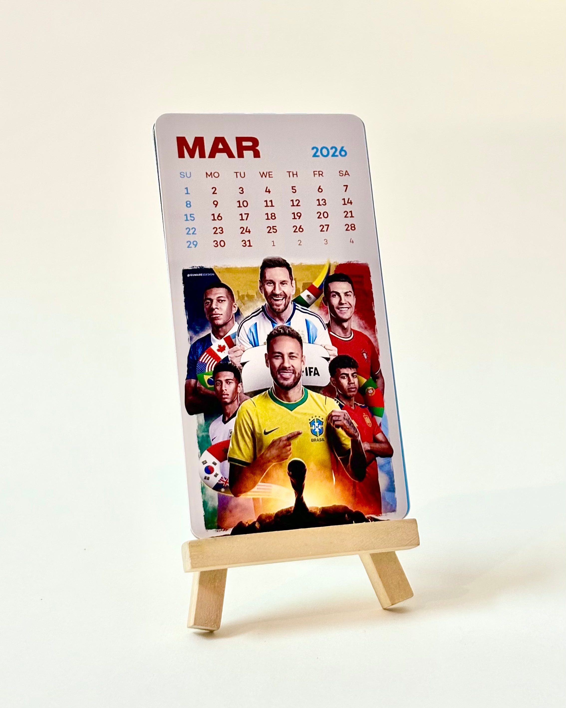 Football Legends Mini Desk Calendar 2026
