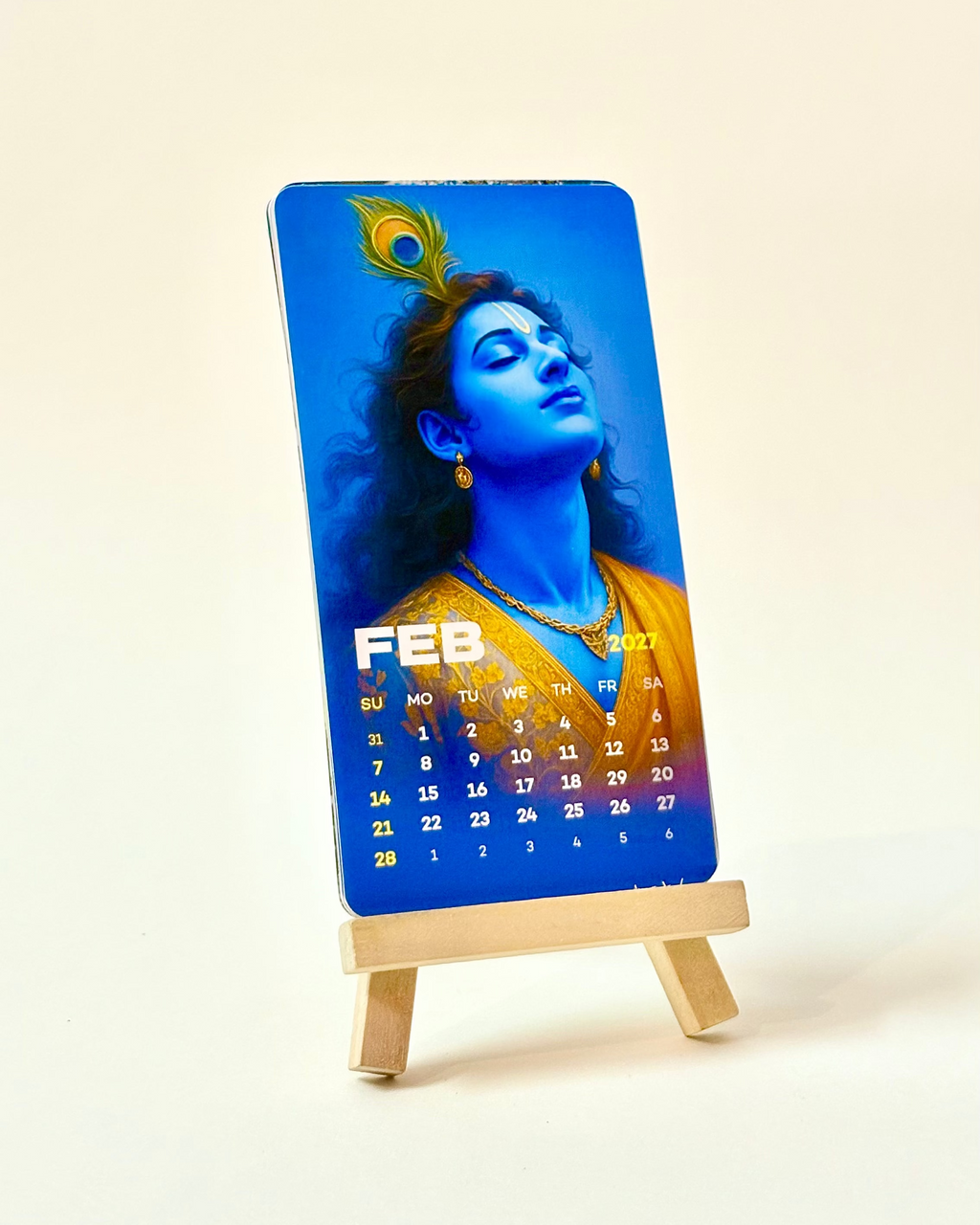Lord Krishna Mini Desk Calendar 2026