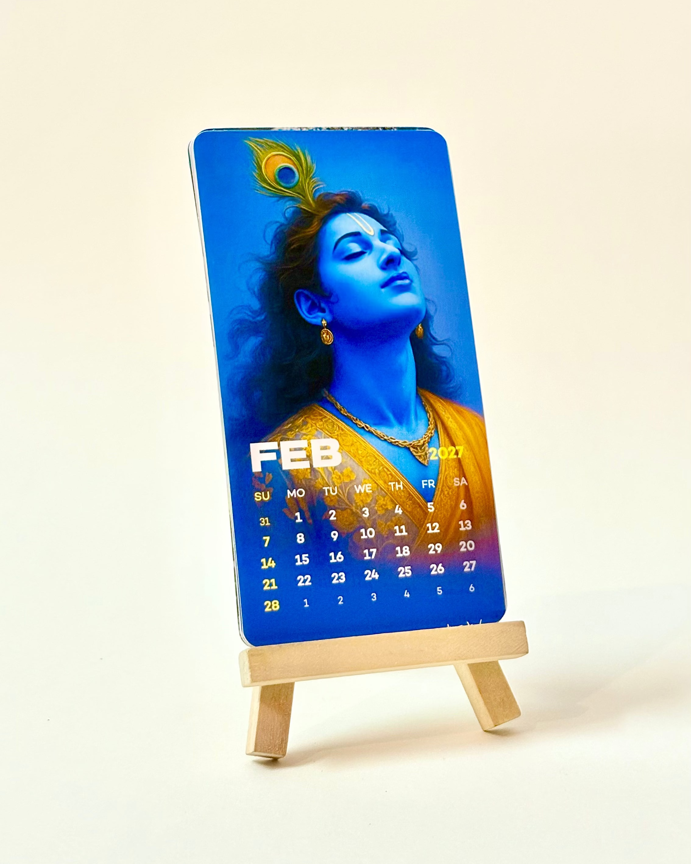 Lord Krishna Mini Desk Calendar 2026