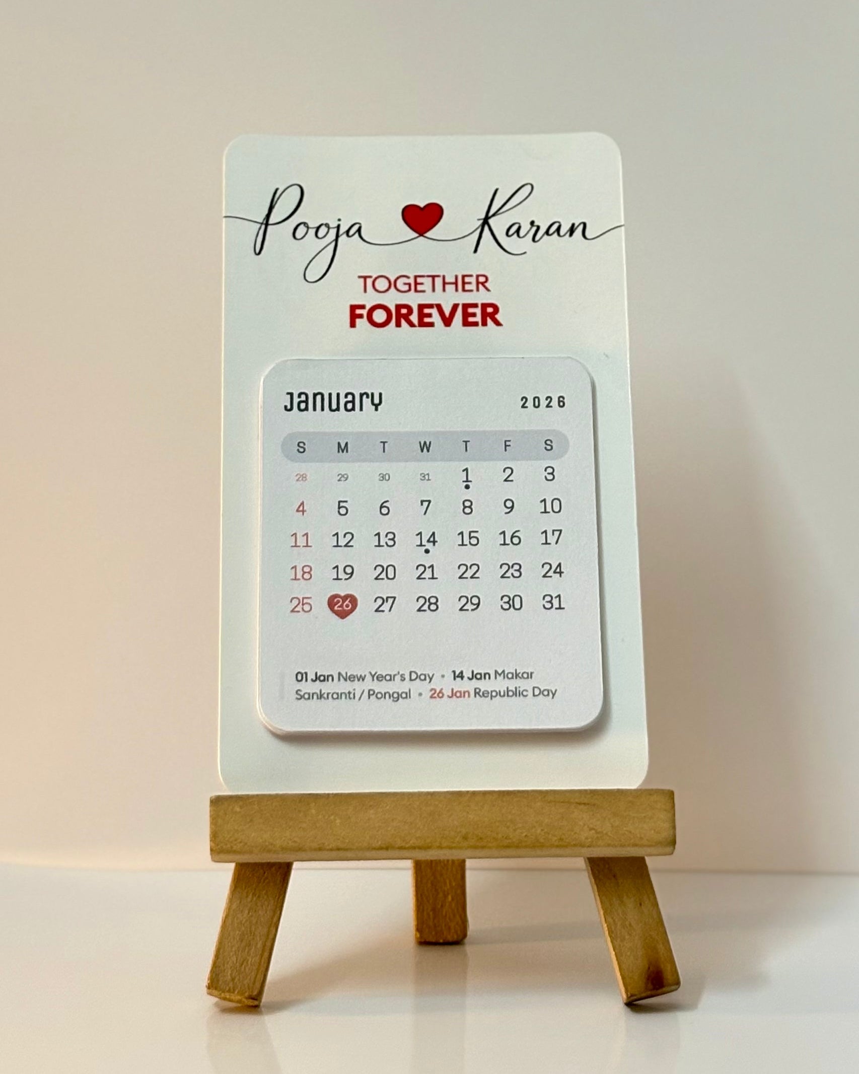 Naazia.in - Personalized Mini Desk Calendar 2026 Gift Box | Free Delivery All Over India | ₹99 Only