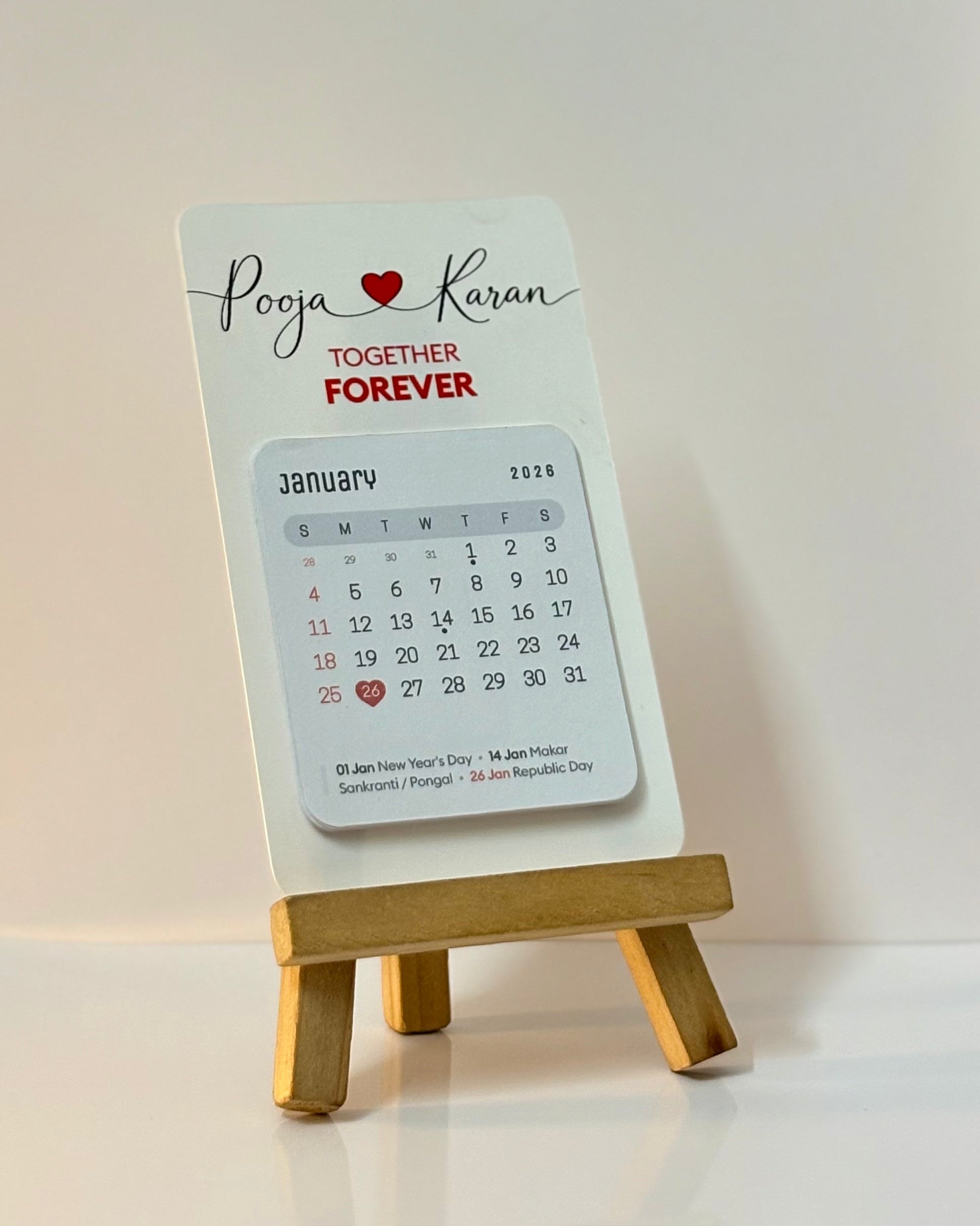 Naazia.in - Personalized Mini Desk Calendar 2026 Gift Box | Free Delivery All Over India | ₹99 Only