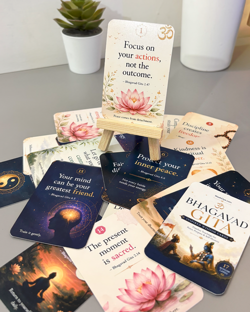 Bhagavad Gita Inspired Wisdom Cards - Free Stand