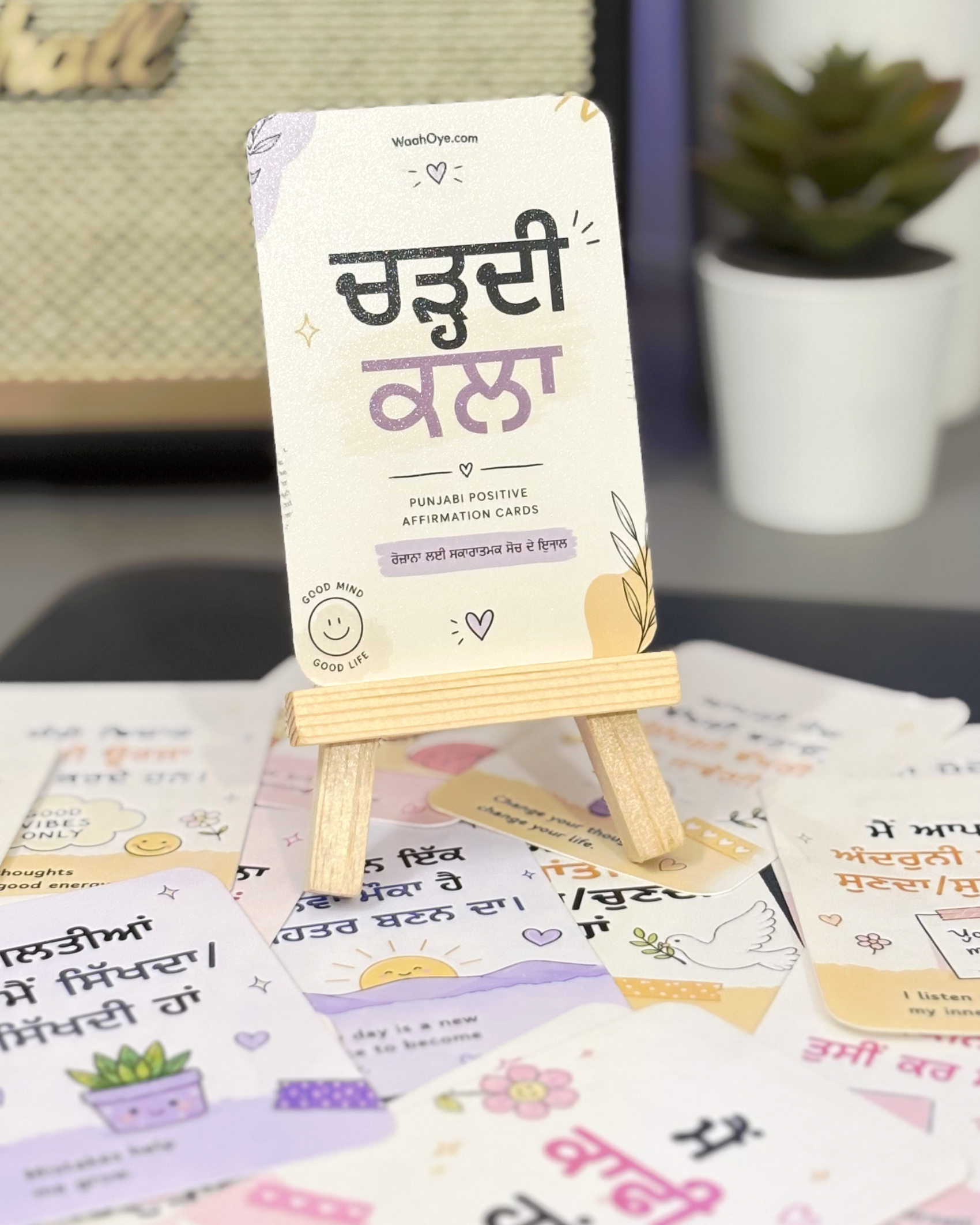 Punjabi Positive Affirmation Cards - Free Stand