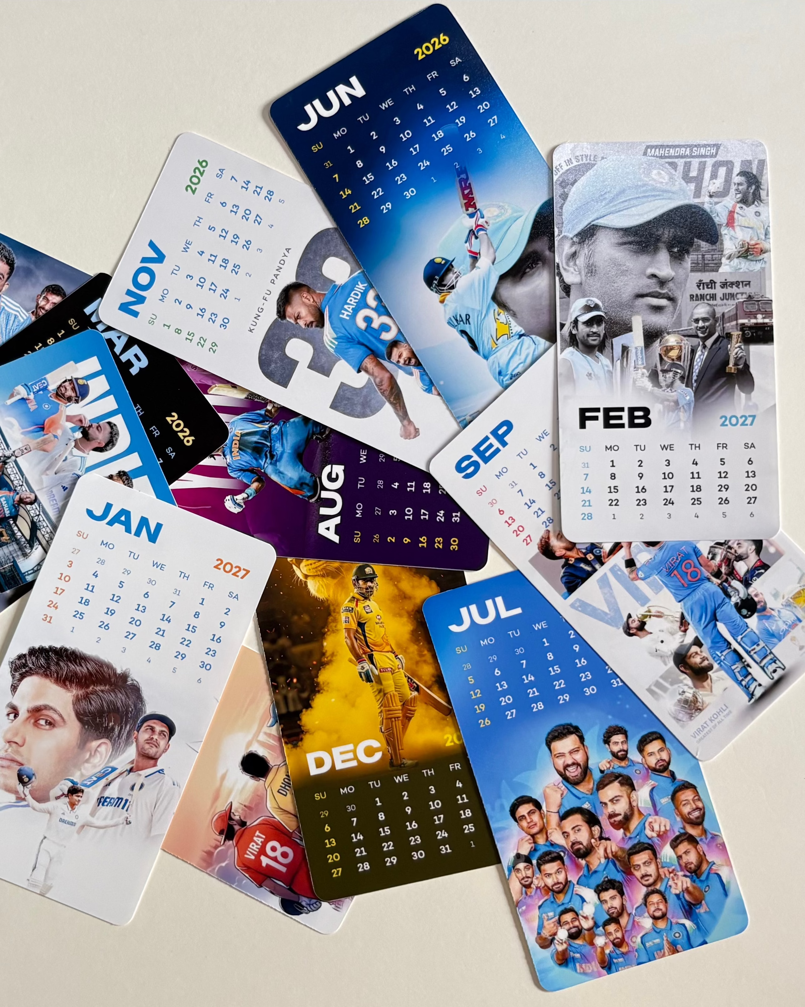 Indian Cricket Team Mini Desk Calendar 2026